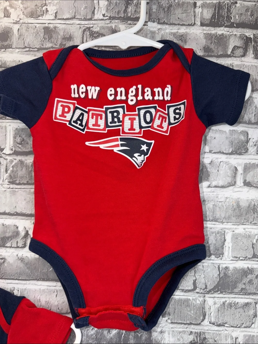 NFL New England Patriots Baby Bodysuit 3-Pack — Red, Navy, Gray